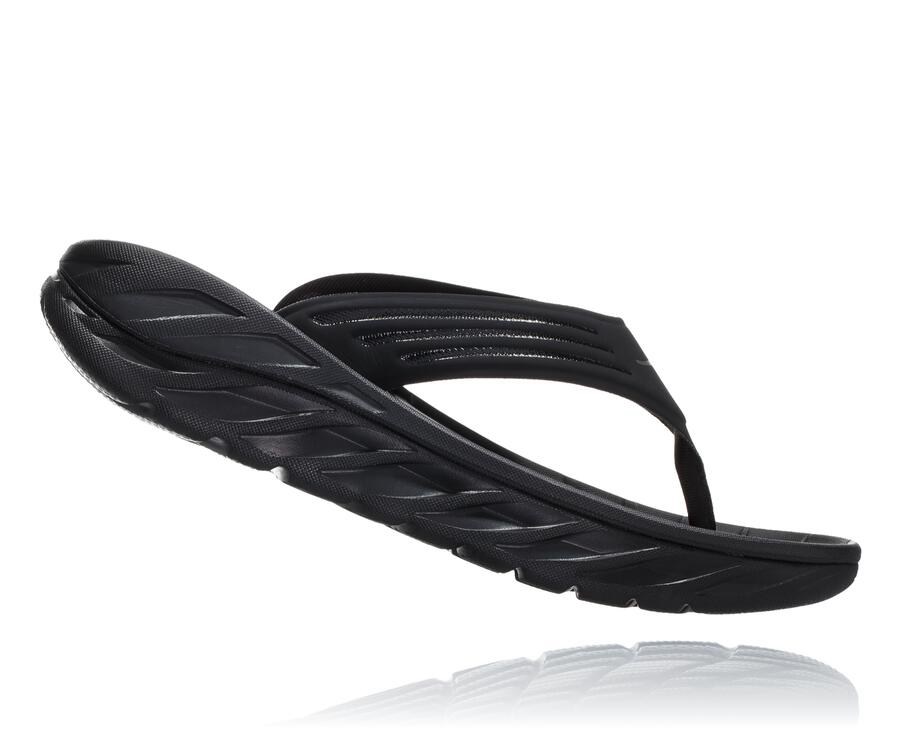 Hoka One One Mens Sandals - ORA Recovery Flip - Black - TPCE52849